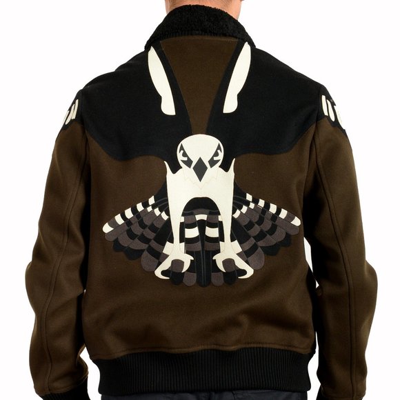 Valentino Men's Cashmere Wool Embroidered Full Zip Bomber Jacket US M IT 50 - Picture 3 of 7